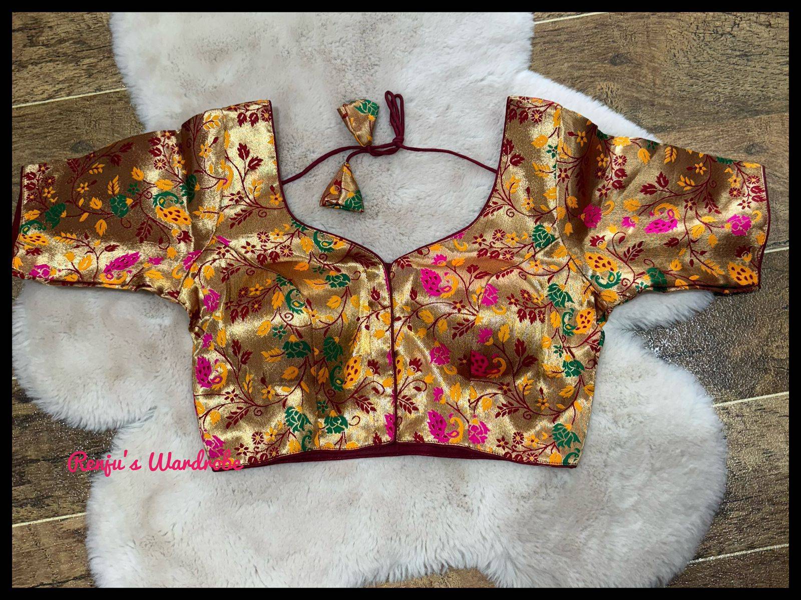 Elegant Brocade Front Open Blouses